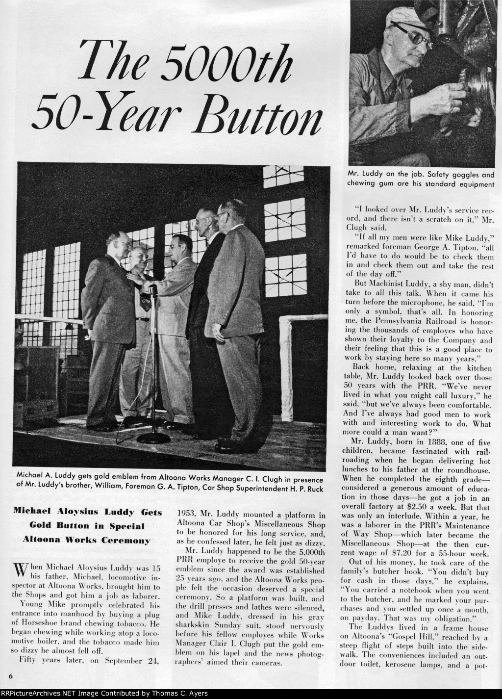 PRR "5000th 50-Year Button," Page 6, 1953